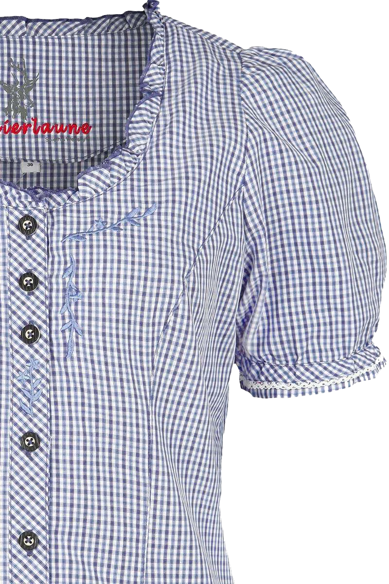 Trachten Miederbluse mit Stickerei kariert