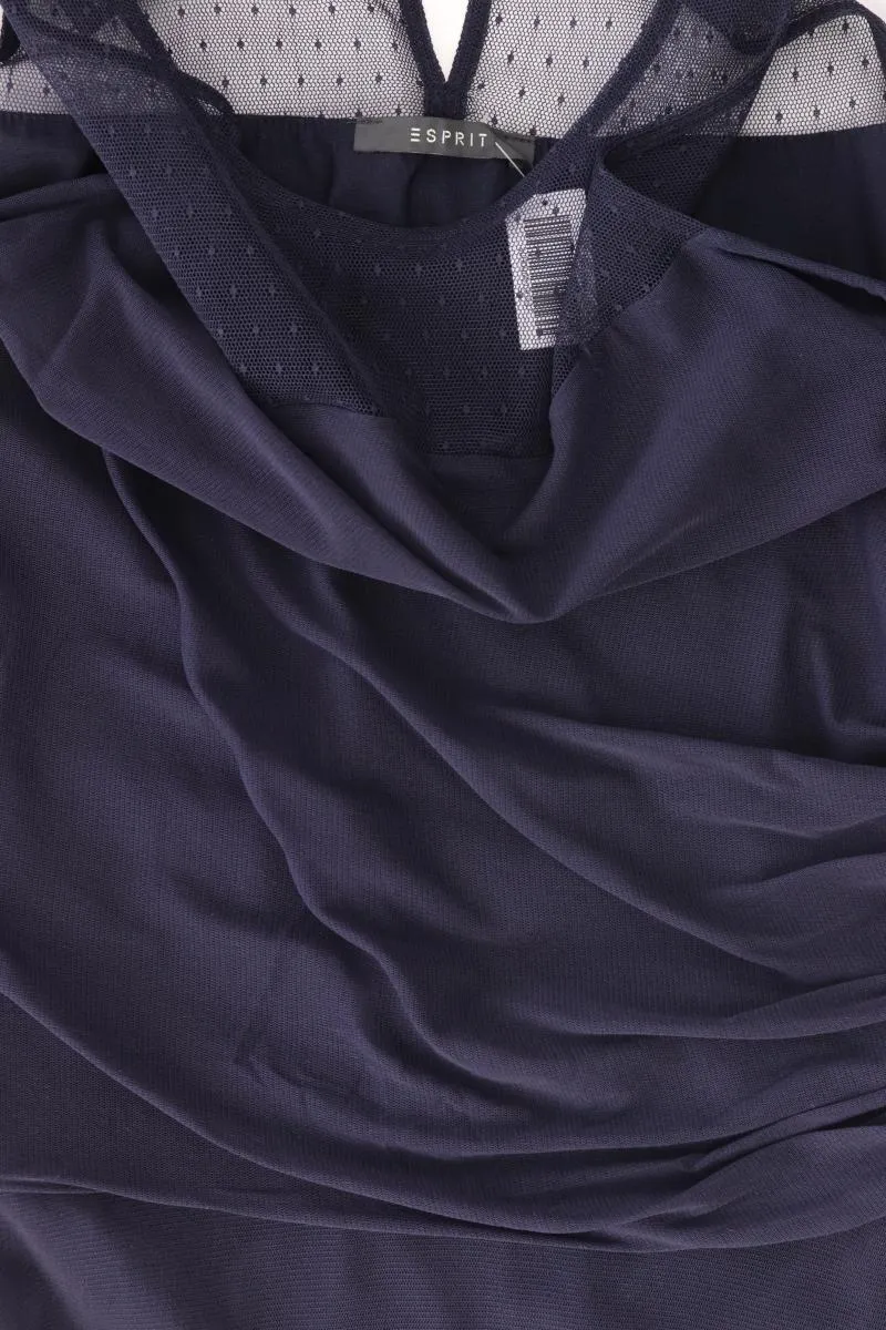Esprit Abendkleid Gr. XL Ärmellos blau aus Polyamid