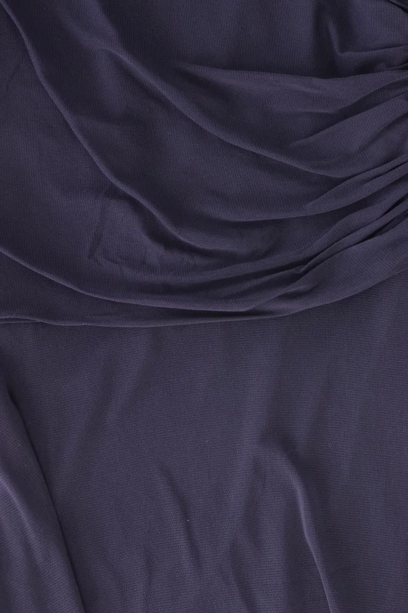 Esprit Abendkleid Gr. XL Ärmellos blau aus Polyamid