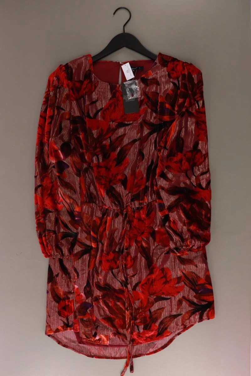 New Look Langarmkleid Gr. 42 mit Blumenmuster neu mit Etikett rot aus Polyester