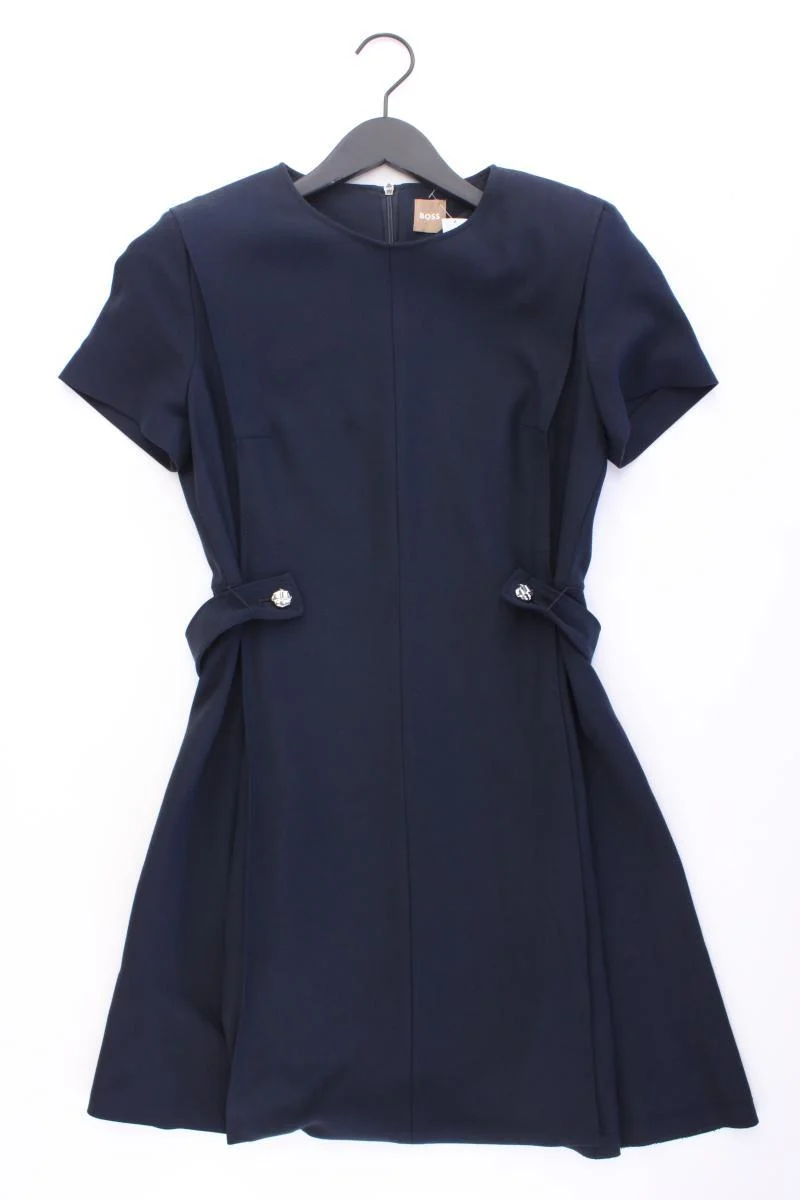BOSS by Hugo Boss Bleistiftkleid Gr. 36 Kurzarm blau aus Viskose