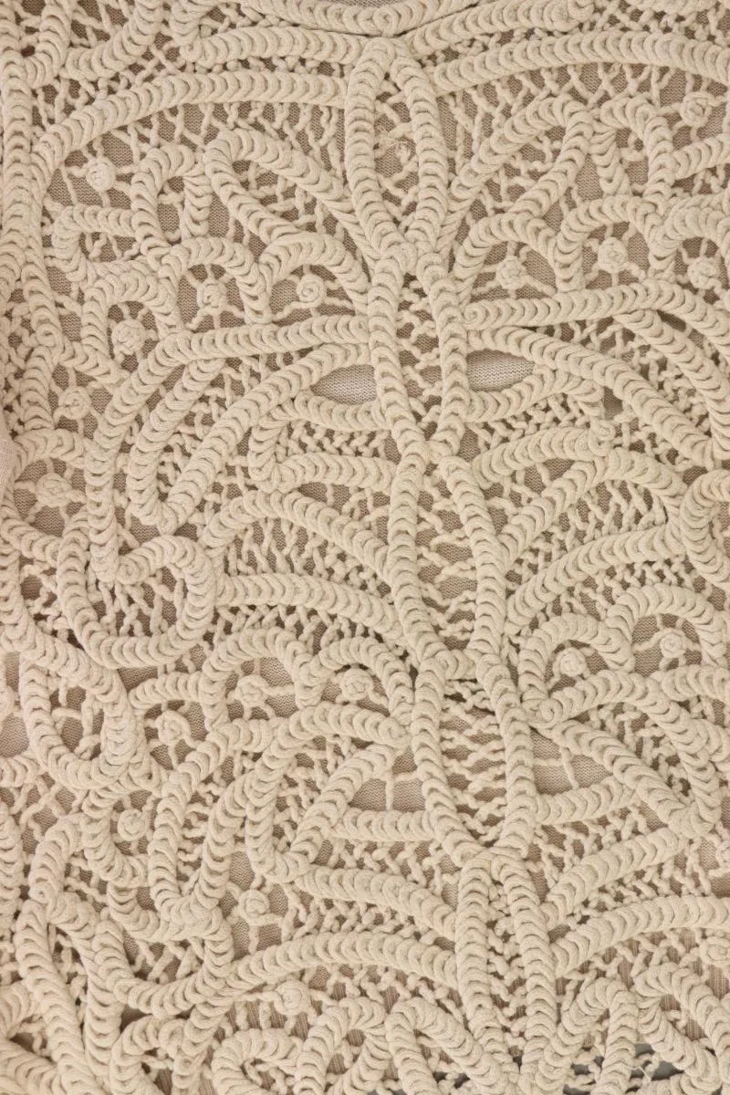 DIDI Strickshirt Gr. M Kurzarm creme aus Baumwolle