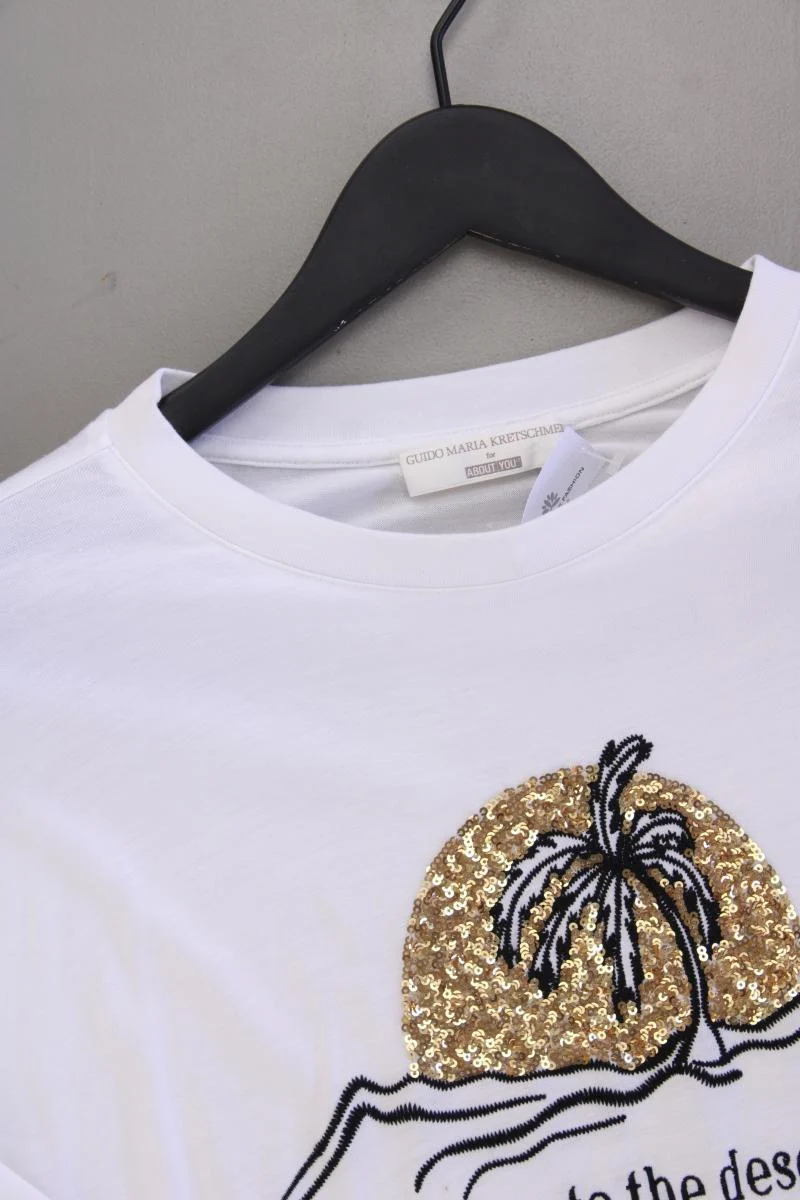 GuidoMaria Kretschmer AboutYou T-Shirt Gr. 40 neuwertig Kurzarm mit Pailletten