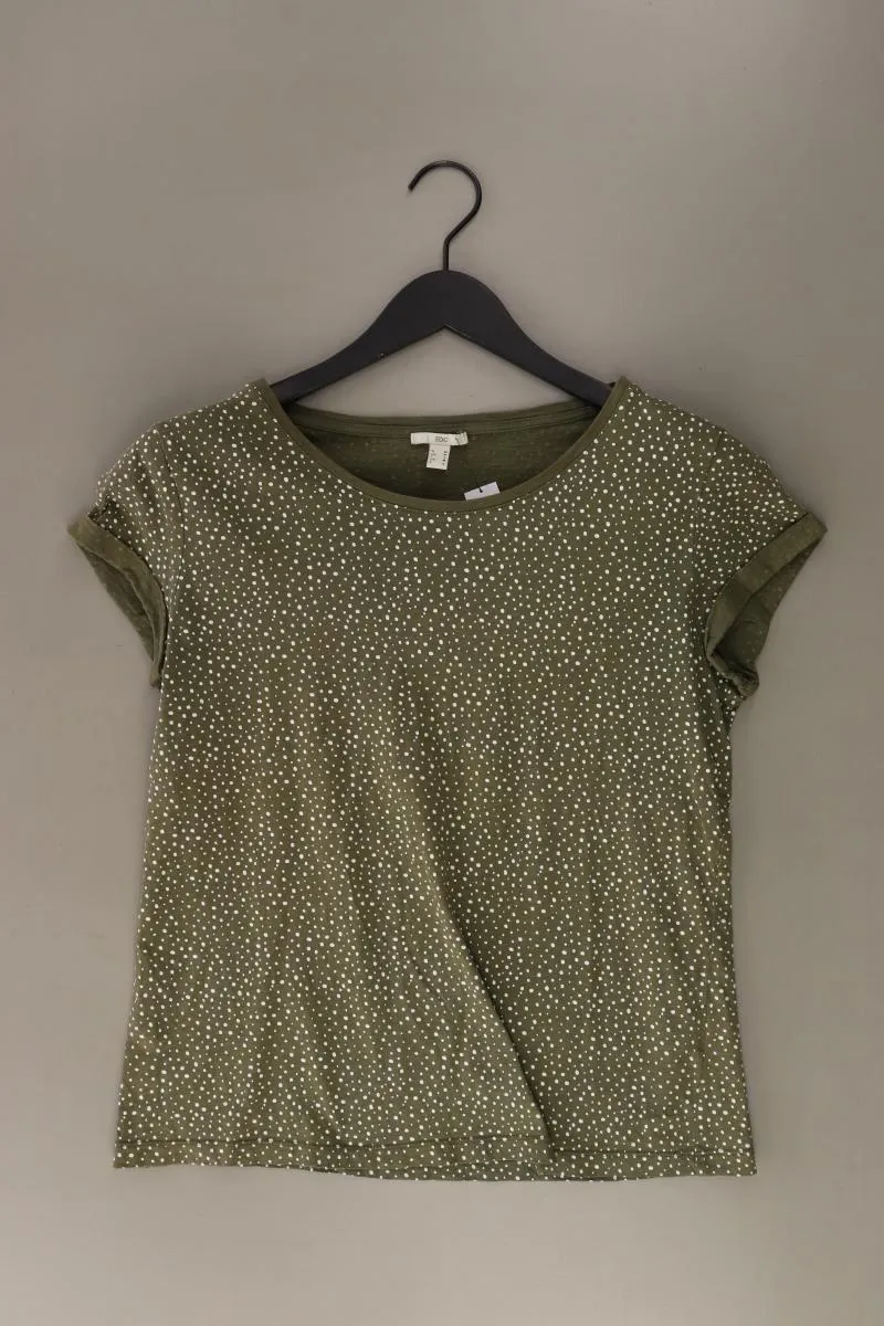 edc by Esprit T-Shirt Gr. M gepunktet Kurzarm olivgrün aus Baumwolle