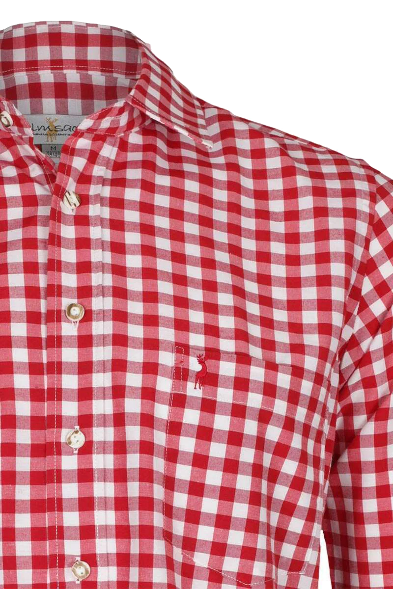 SLIM-FIT Hemdkragen kariert - rot