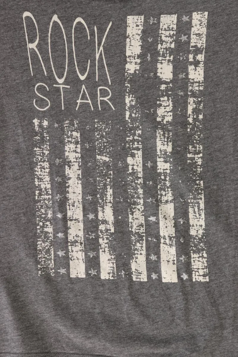 edc by Esprit Printshirt Gr. S Kurzarm grau aus Baumwolle