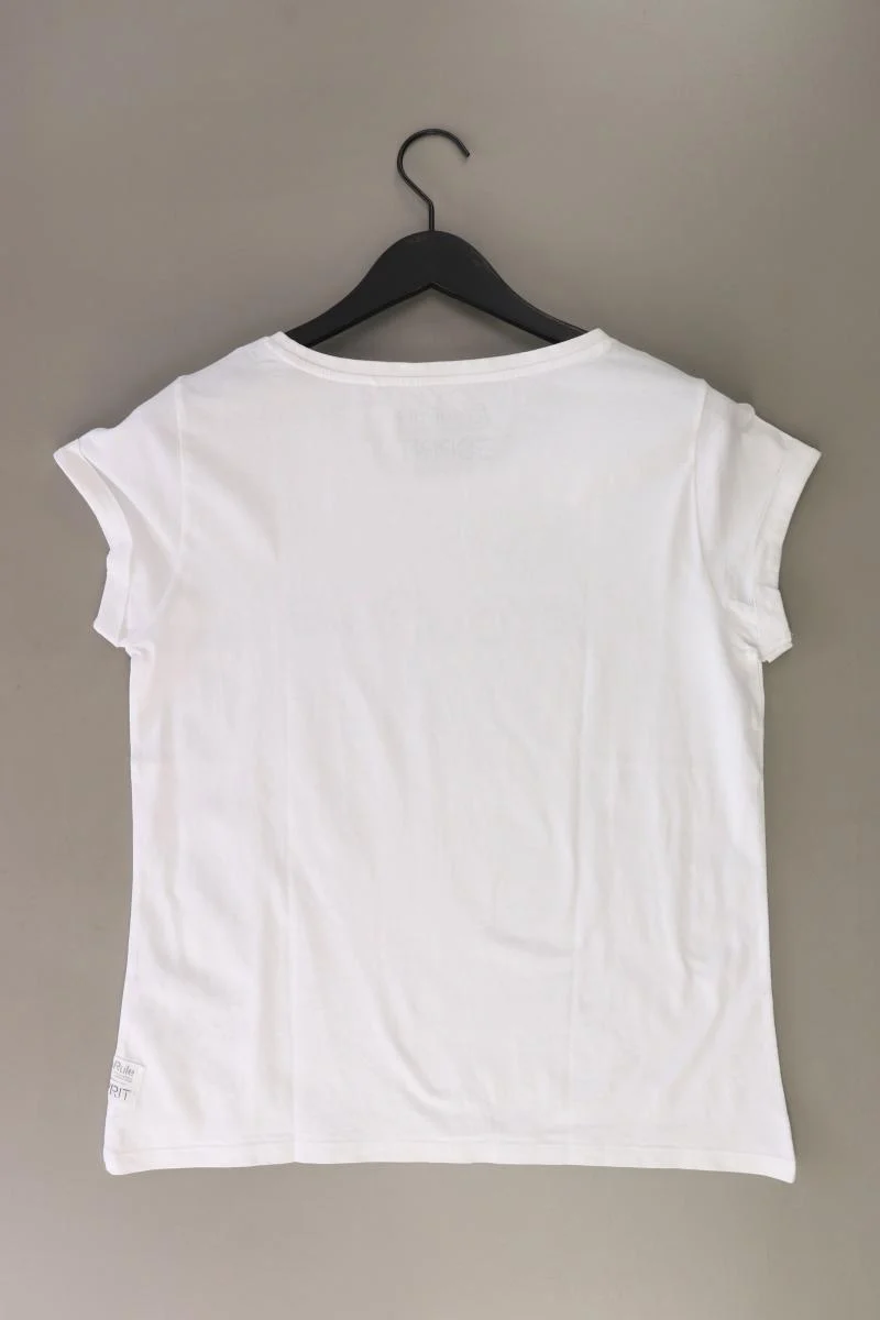 Esprit Printshirt Gr. S Kurzarm weiß aus Baumwolle
