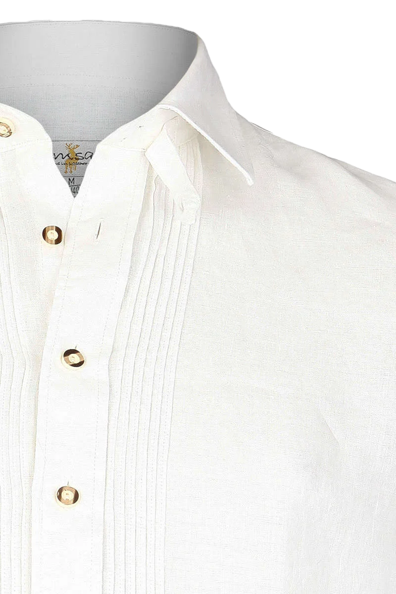 Herren Leinenhemd Hemdkragen