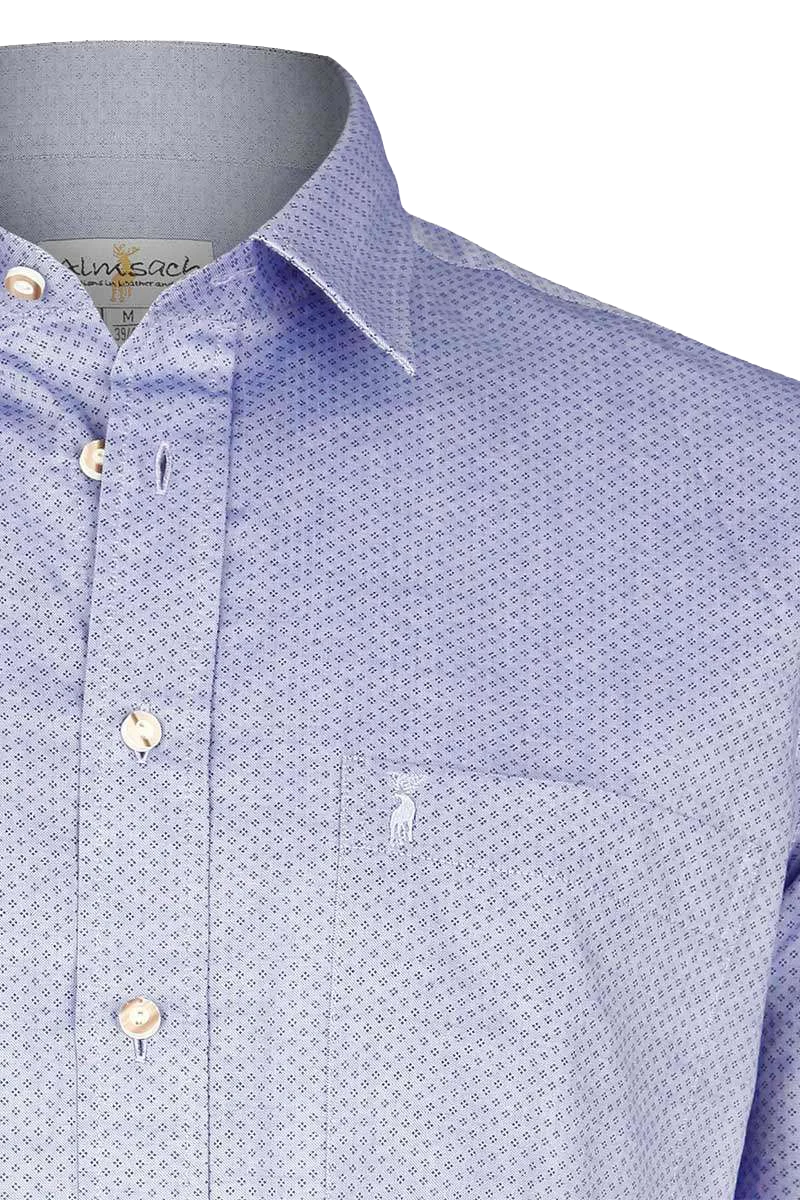 Herren Trachtenhemd gemustert blau