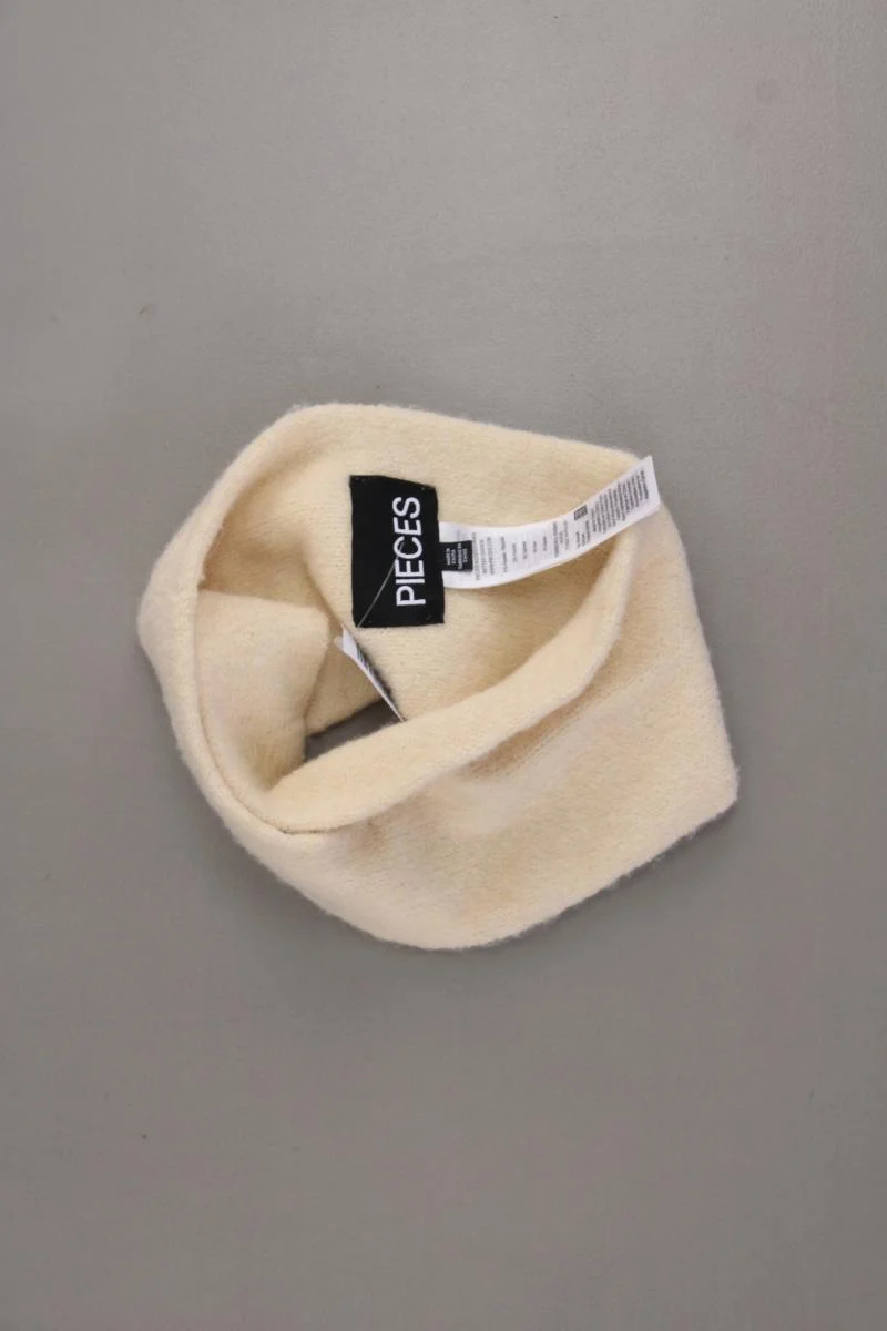Pieces Stirnband mit Kaschmir neuwertig creme aus Polyester