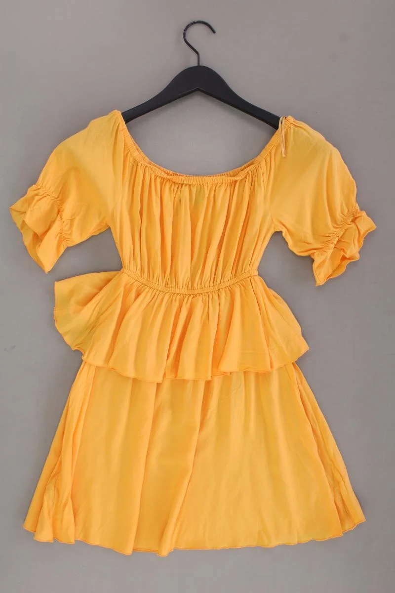 NA-KD Kurzarmkleid Gr. 36 mit Carmen-Ausschnitt orange aus Viskose
