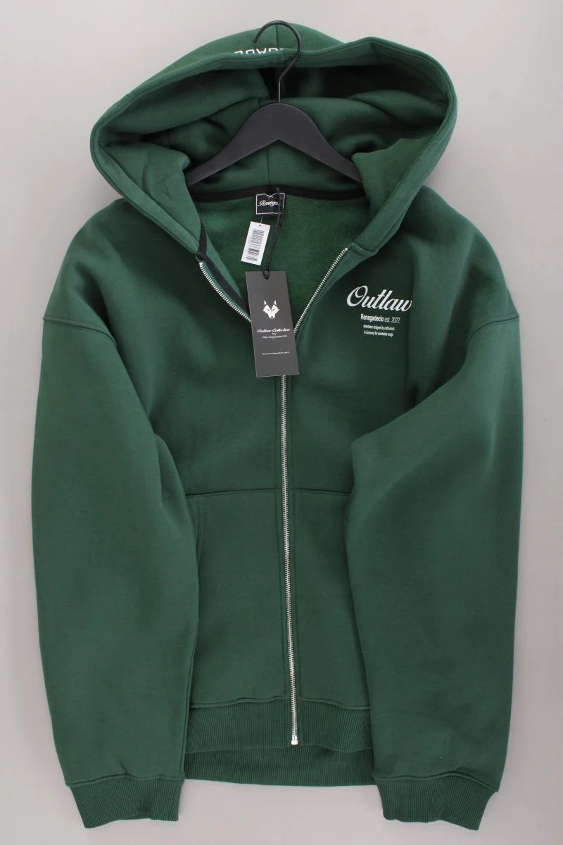 Sweatjacke für Herren Gr. L neu mit Etikett Langarm grün aus Baumwolle