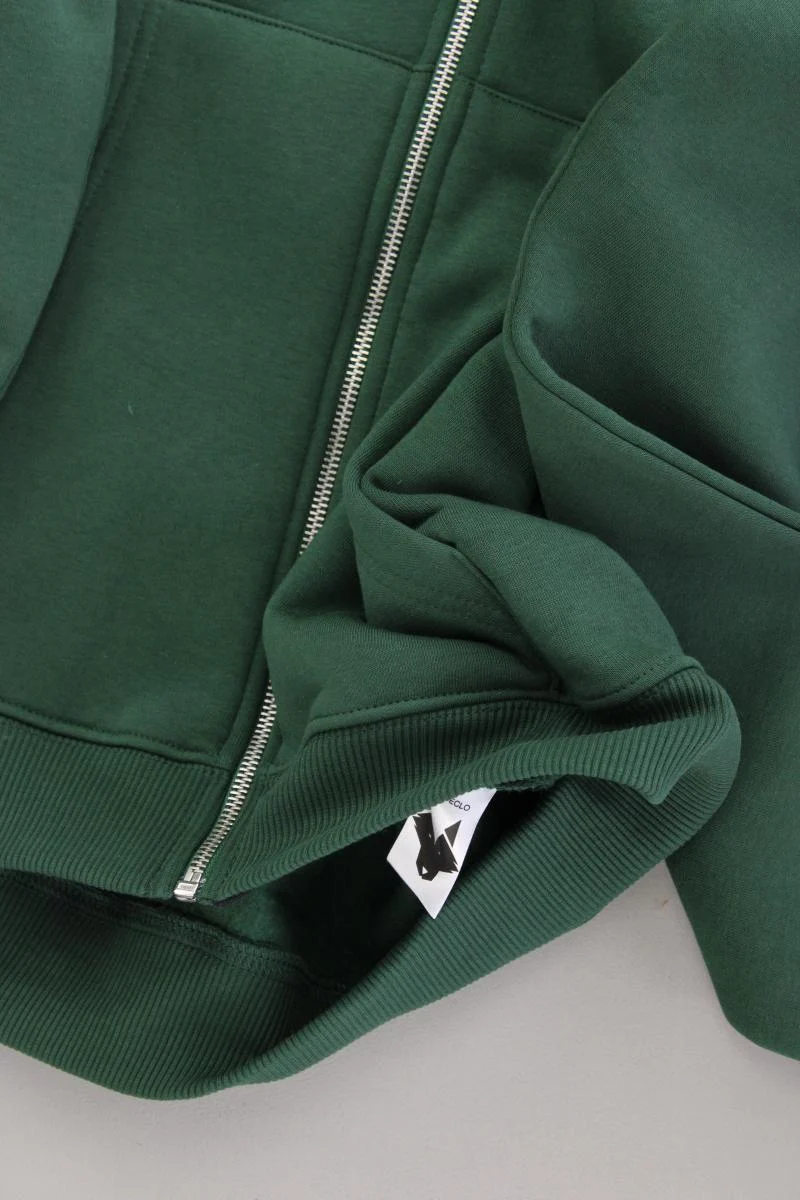 Sweatjacke für Herren Gr. L neu mit Etikett Langarm grün aus Baumwolle