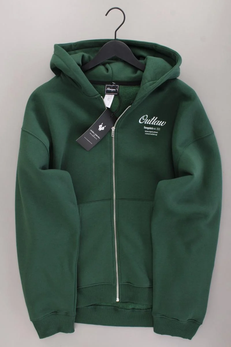 Sweatjacke für Herren Gr. L neu mit Etikett Langarm grün aus Baumwolle
