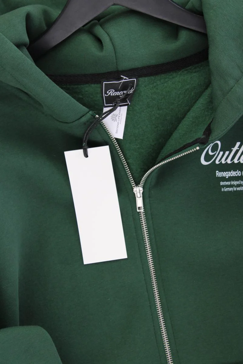 Sweatjacke für Herren Gr. L neu mit Etikett Langarm grün aus Baumwolle