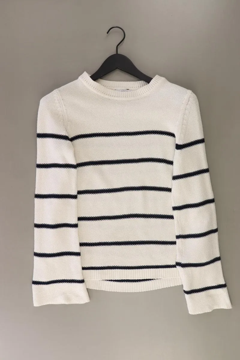 edc by Esprit Grobstrickpullover Gr. S gestreift weiß aus Baumwolle