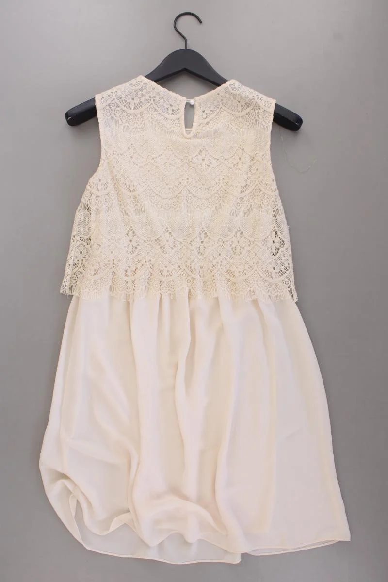 Benetton Chiffonkleid Gr. S Ärmellos creme aus Polyester