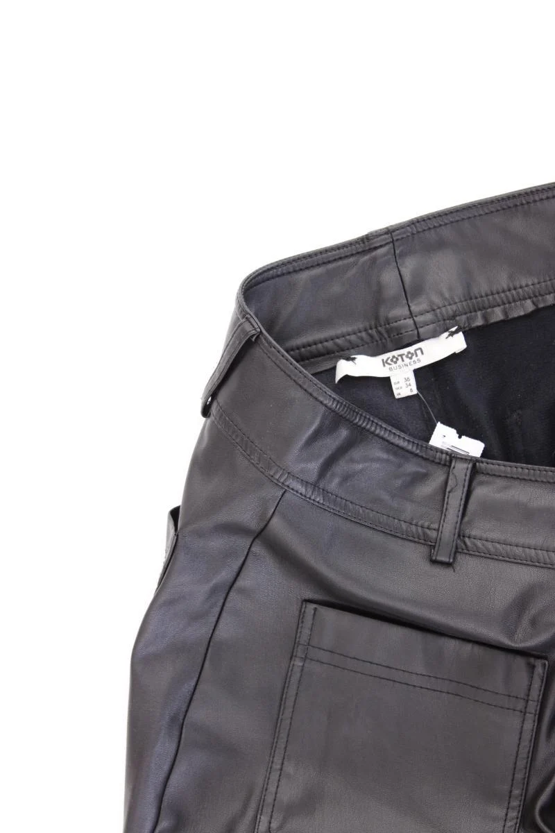 Koton Kunstlederhose Gr. 36 neuwertig schwarz aus Polyester