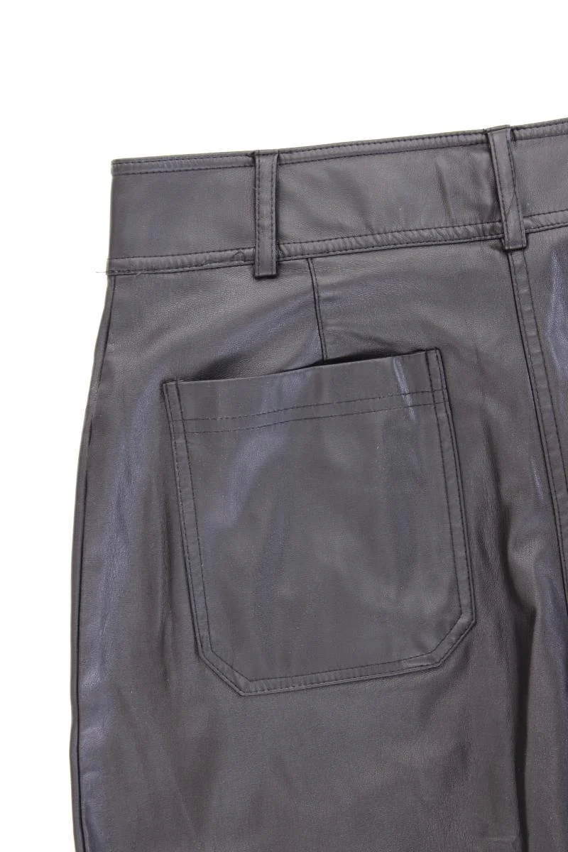 Koton Kunstlederhose Gr. 36 neuwertig schwarz aus Polyester
