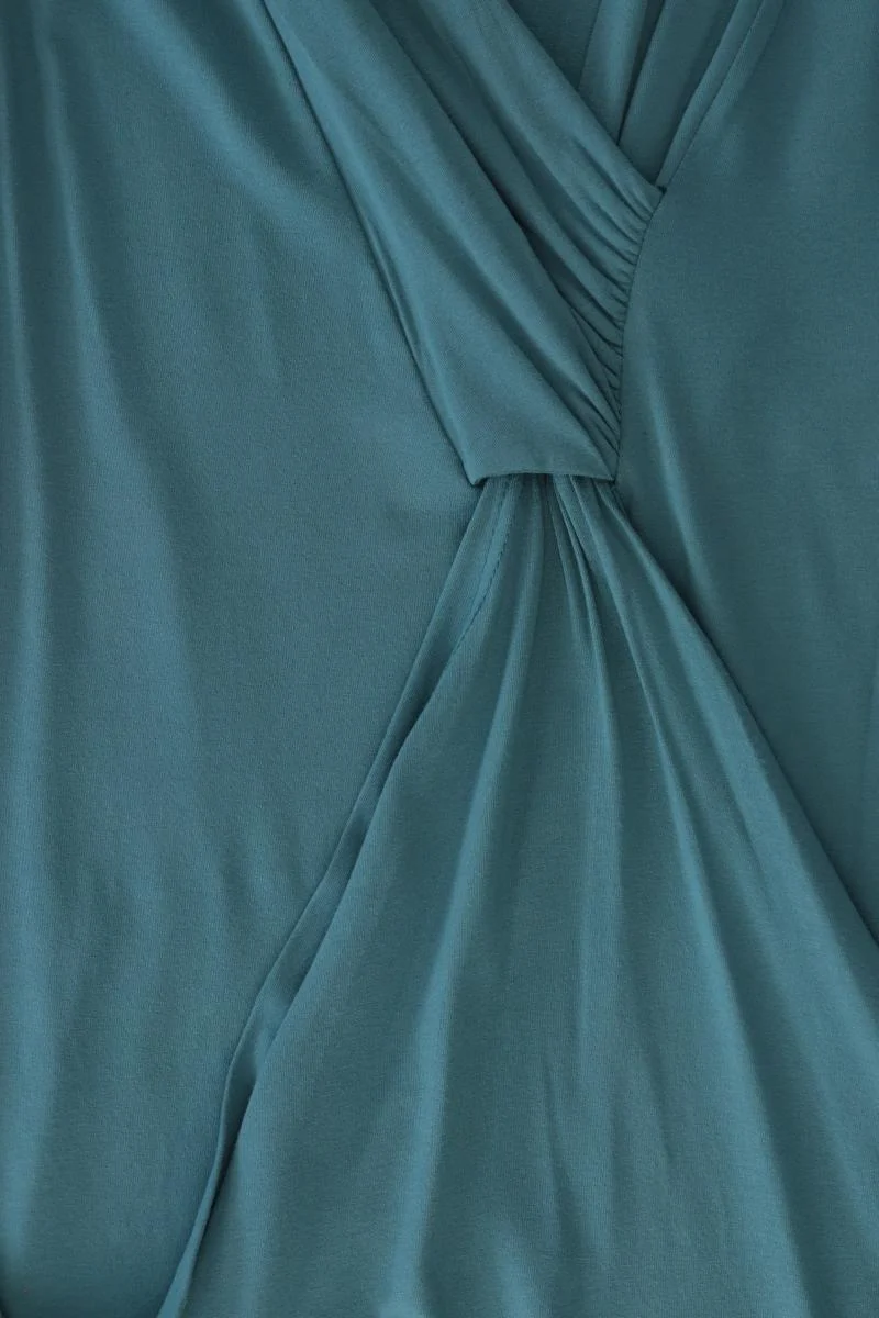 Liberty Stretchkleid Gr. L Ärmellos blau aus Viskose