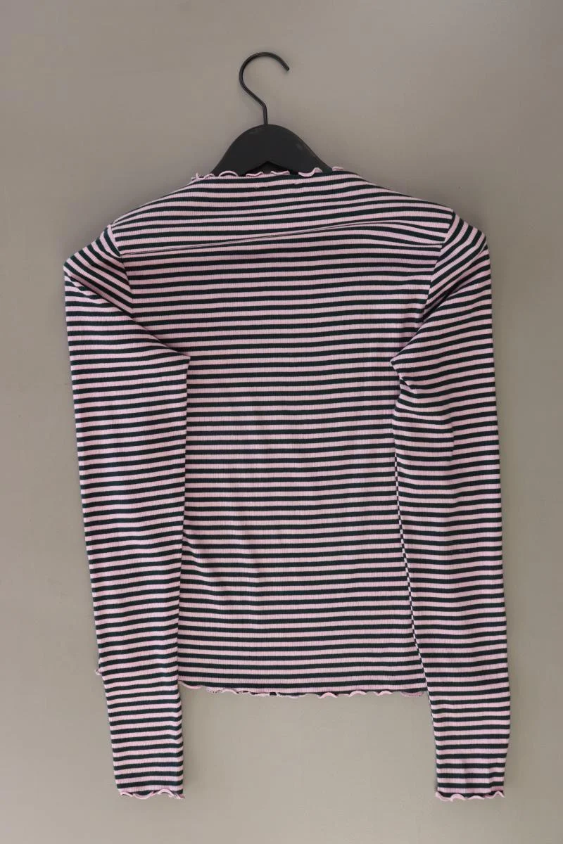 Monki Ringelshirt Gr. L gestreift Langarm lila aus Baumwolle