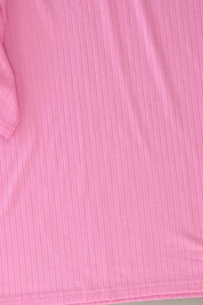Pieces T-Shirt Gr. M Kurzarm rosa aus Polyester