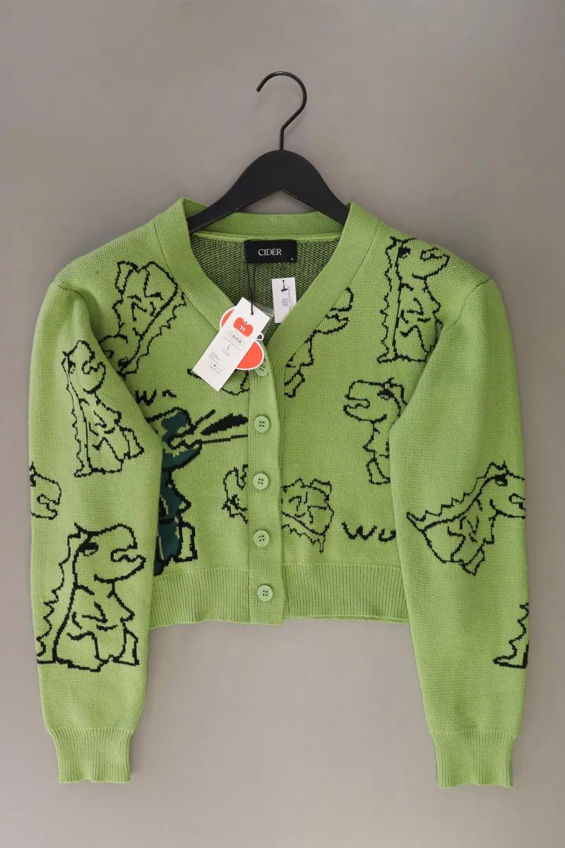 Cider Cardigan mit Dinomuster Gr. L neu mit Etikett Langarm grün