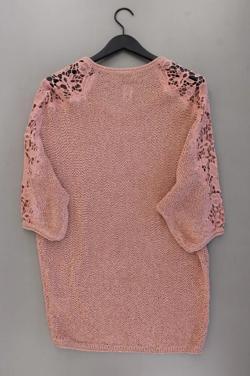 Caroline Biss Langes Strickshirt Gr. 42 3/4 Ärmel mit Glitzer rosa aus Baumwolle