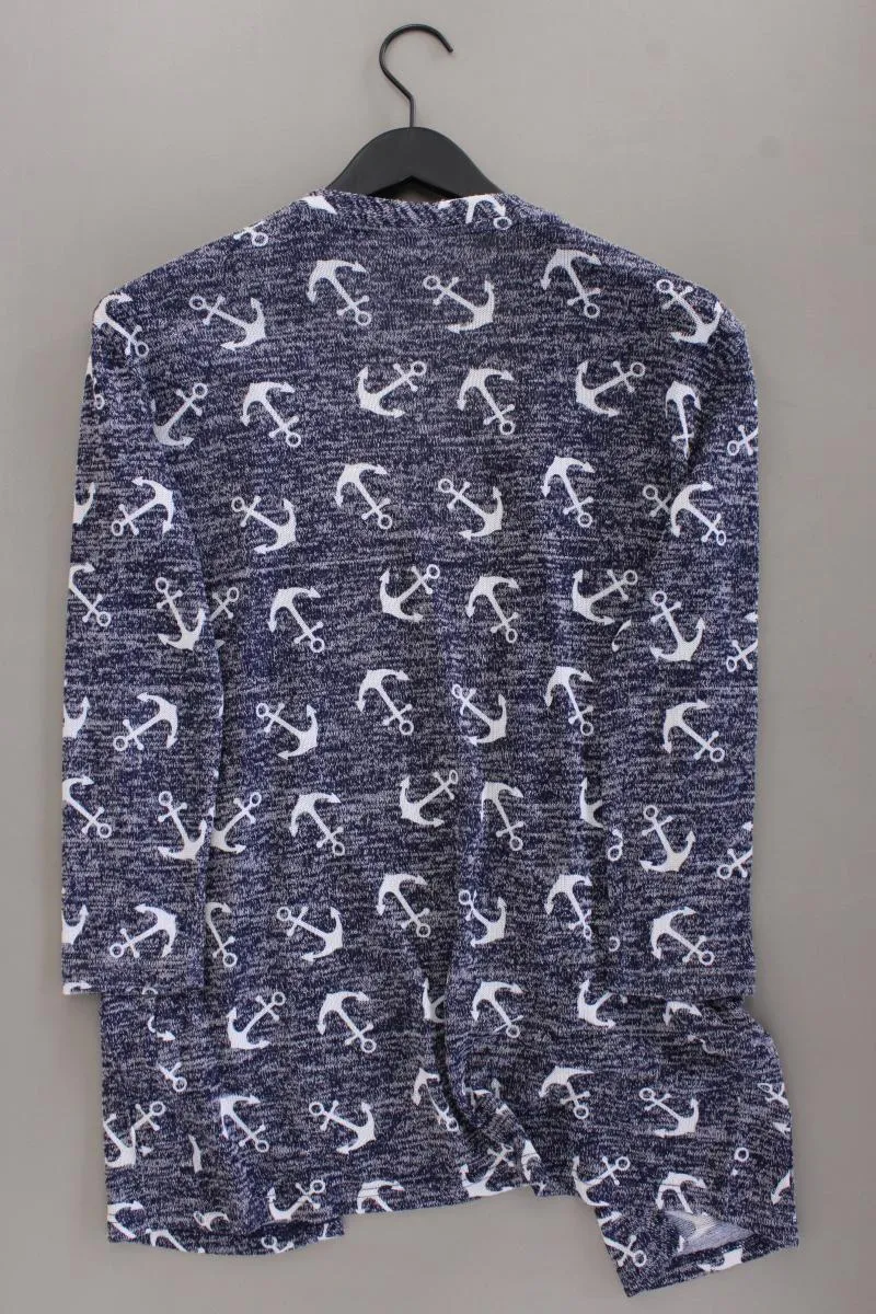 Cardigan mit Ankermuster Gr. M Langarm blau aus Polyester