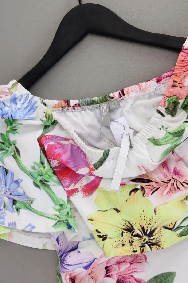 Asos Schlauchkleid Gr. 34 mit Blumenmuster neu mit Etikett Kurzarm mehrfarbig