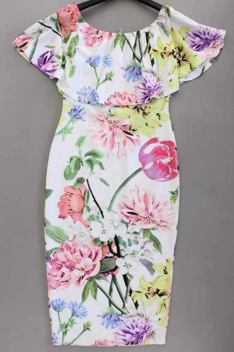Asos Schlauchkleid Gr. 34 mit Blumenmuster neu mit Etikett Kurzarm mehrfarbig