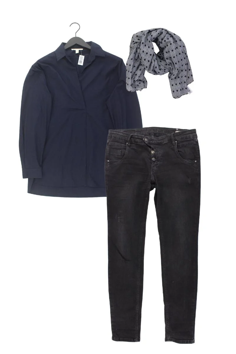 Second Hand Outfit Größe L mit Esprit Langarmbluse in Gr. L und Tuch