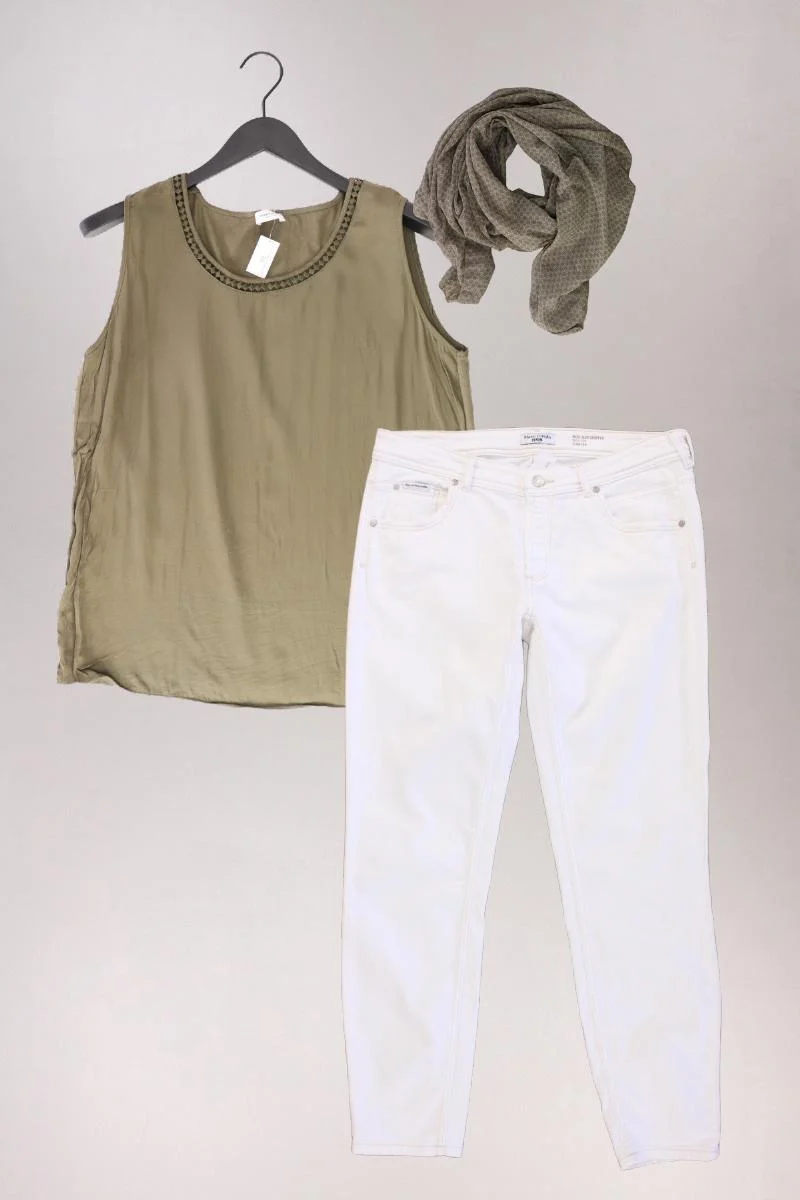 Second Hand Outfit Größe L mit Gerry Weber Ärmellose Bluse in Gr. L und Tuch