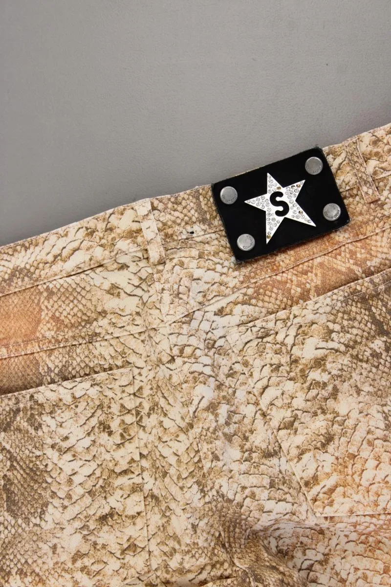 Sarah Kern Hose Gr. 42 mit Tierdruck neuwertig braun aus Baumwolle
