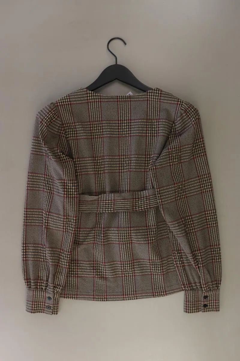 Geisha Langarmpullover Gr. L kariert mit Gürtel braun