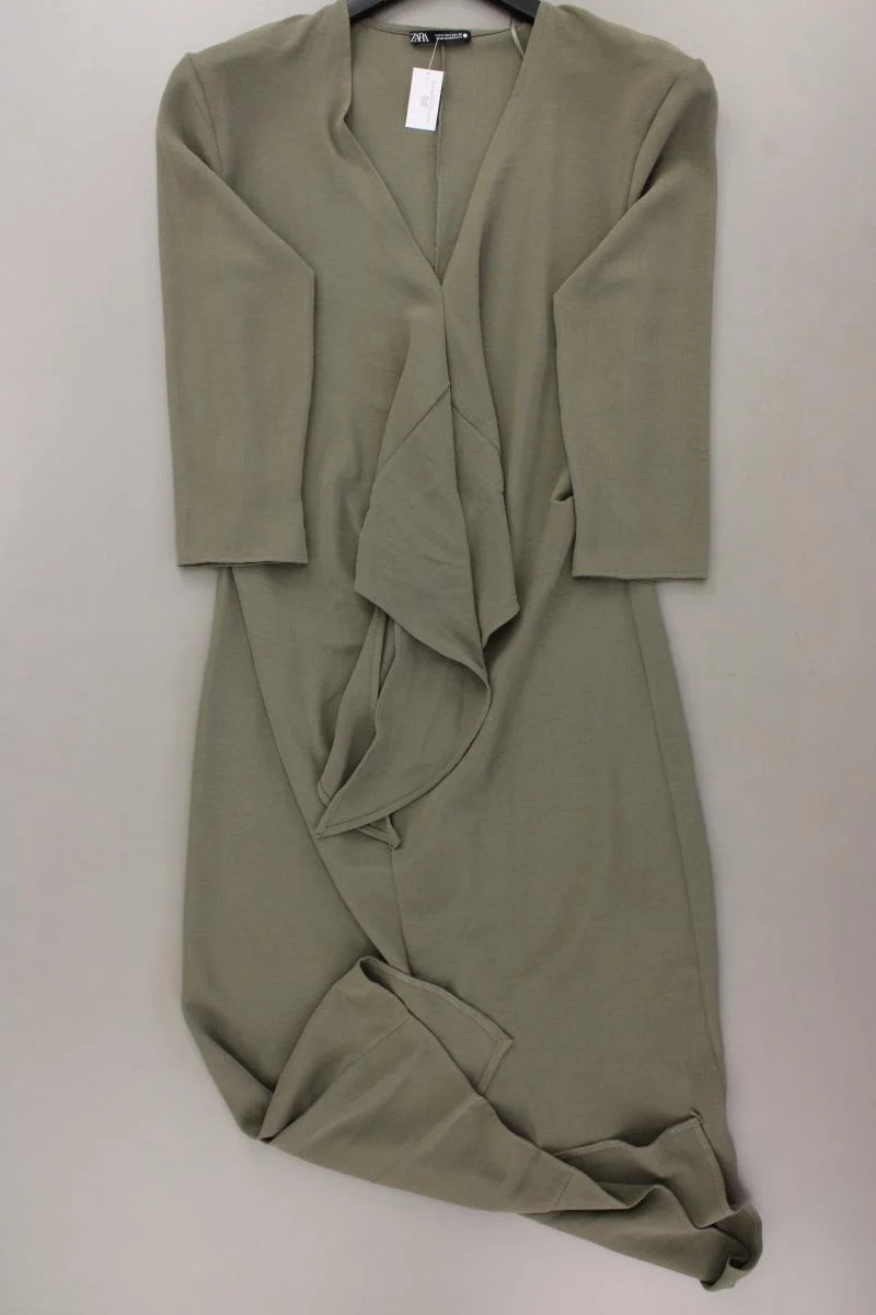 Zara Midikleid Gr. S neuwertig 3/4 Ärmel olivgrün aus Polyester
