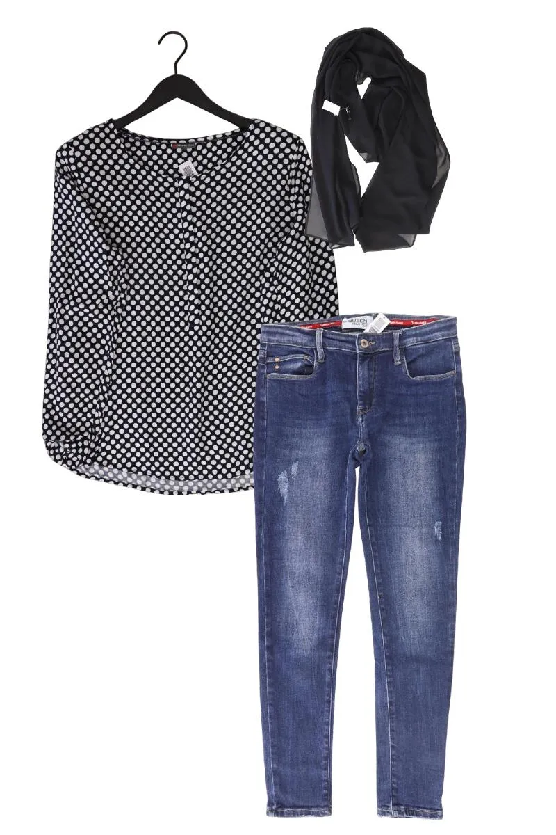 Second Hand Outfit Größe L mit Street One Langarmbluse in Gr. 42 und Tuch
