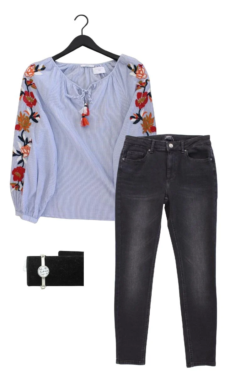 Second Hand Outfit Größe L mit edc by Esprit Langarmbluse in Gr. L und Armband