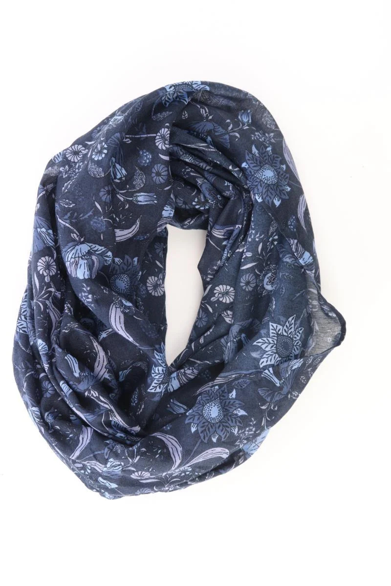 Tuch mit Blumenmuster blau aus Polyester