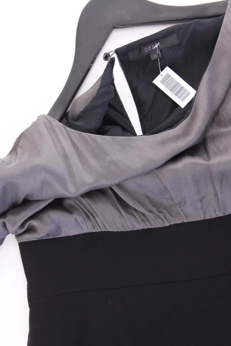Coast Etuikleid mit Seide Gr. UK 12 (M) Kurzarm grau