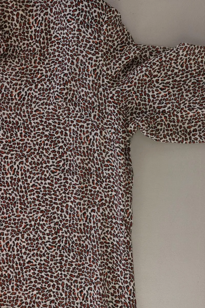 Sisley Langarmkleid Gr. 40 mit Tierdruck braun