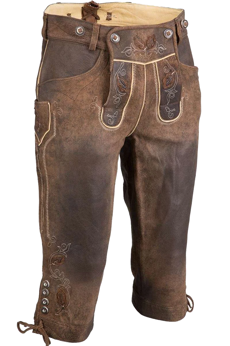 Herren Kniebundlederhose