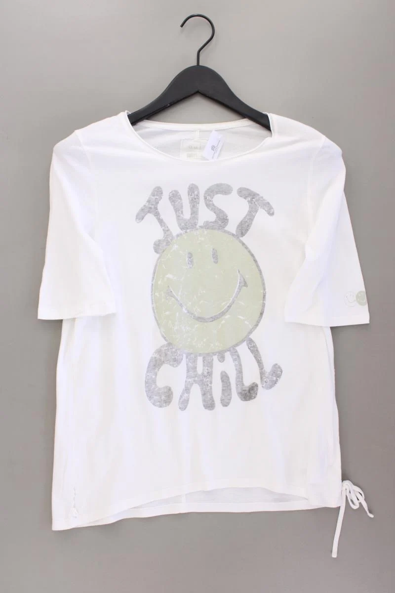 Oui Printshirt Gr. 38 Kurzarm weiß