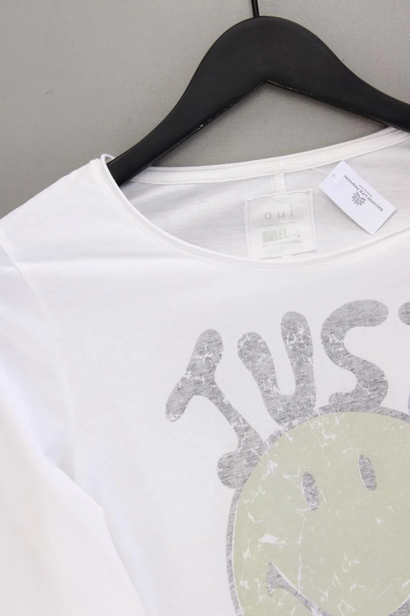 Oui Printshirt Gr. 38 Kurzarm weiß