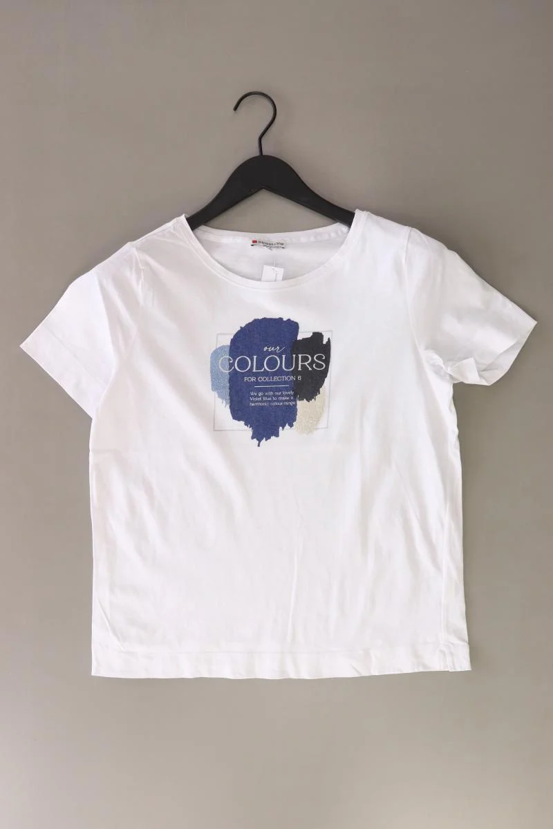 Street One Printshirt Gr. 38 Kurzarm weiß aus Baumwolle