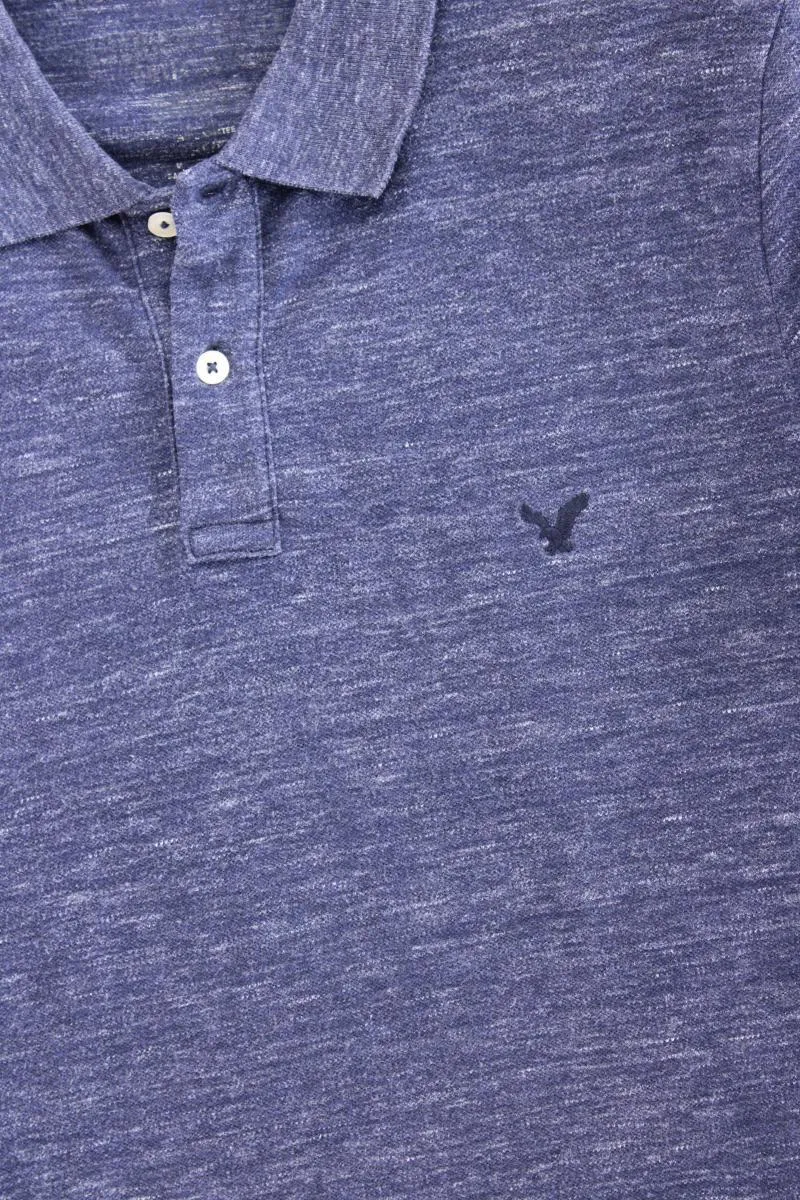 American Eagle Outfitters Poloshirt für Herren Gr. M Kurzarm blau aus Baumwolle