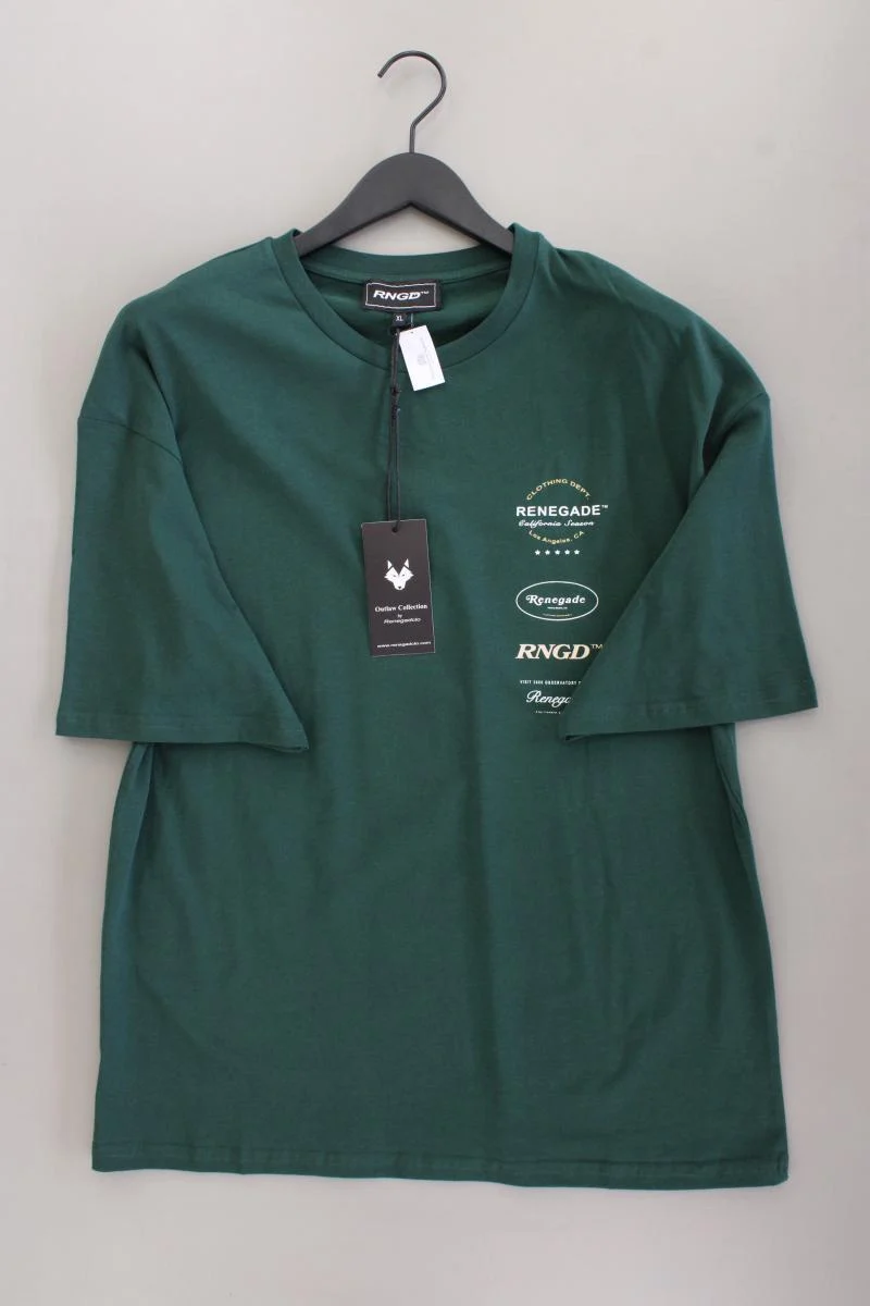 T-Shirt für Herren Gr. XL neu mit Etikett Kurzarm grün aus Baumwolle