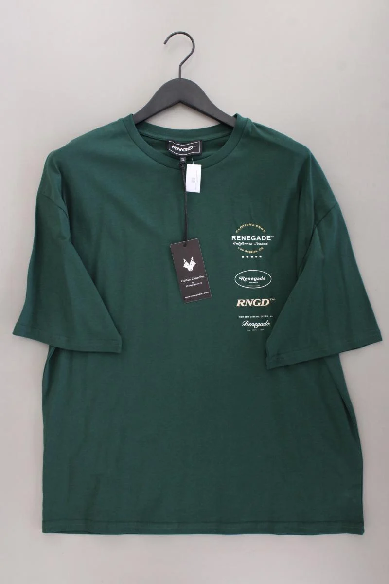 T-Shirt für Herren Gr. XL neu mit Etikett Kurzarm grün aus Baumwolle