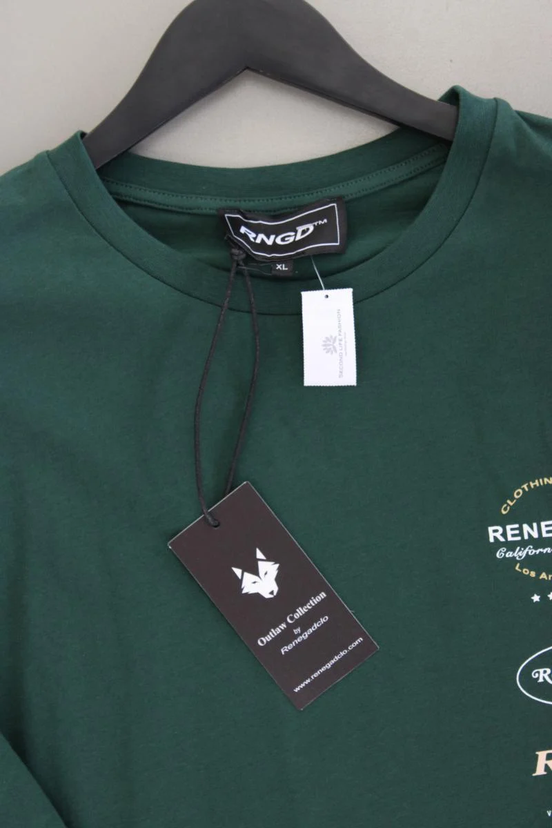 T-Shirt für Herren Gr. XL neu mit Etikett Kurzarm grün aus Baumwolle