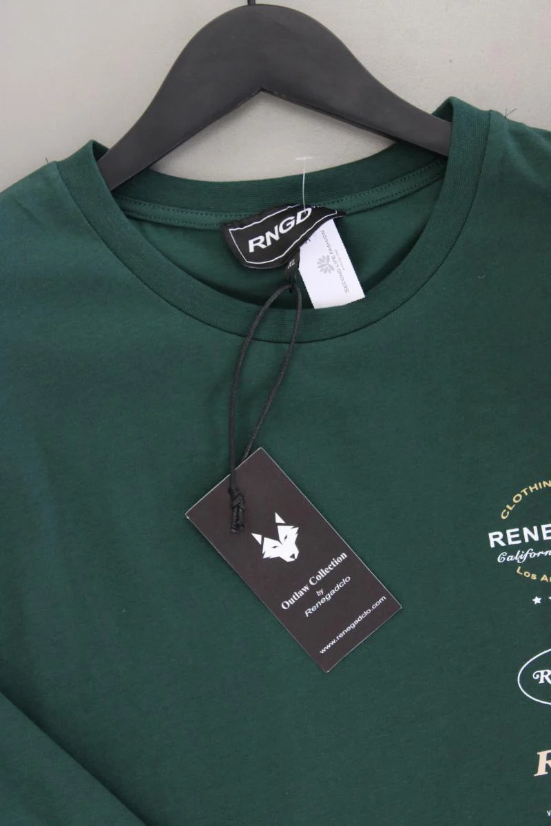 T-Shirt für Herren Gr. XL neu mit Etikett Kurzarm grün aus Baumwolle